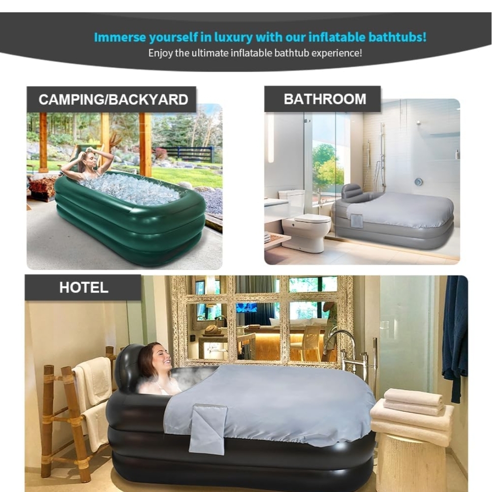 Inflatable Bathtub for Home and Travel